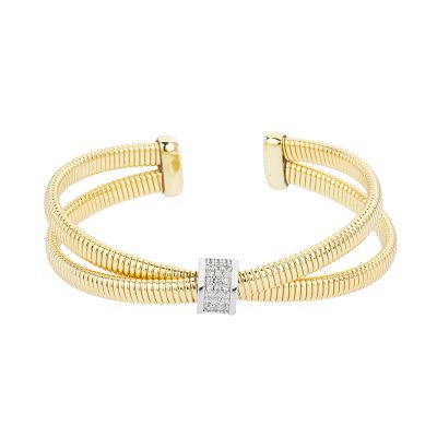 Barbieri Bracciale Metallo Gold Tubogas e Zirconi
