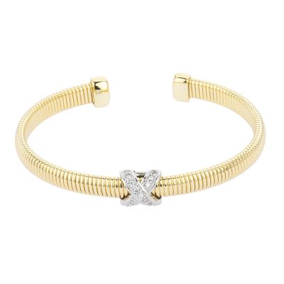 Barbieri Bracciale Metallo Gold Tubogas e Zirconi