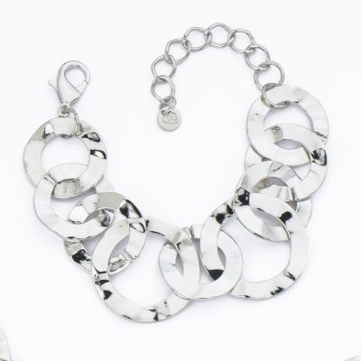 Barbieri Bracciale Anelli Martellati Metallo