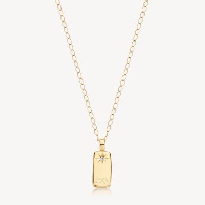 Brosway Collana Lunga Acciaio Gold Piastra e Cristallo Essential