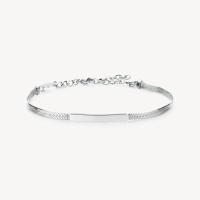 Brosway Bracciale Snake Acciaio Con Piastra Essential