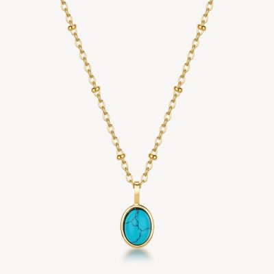 Brosway Collana Acciaio Gold con Turchese
