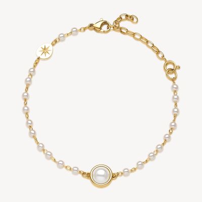 Brosway Bracciale Acciaio Gold Con Perla Bianca