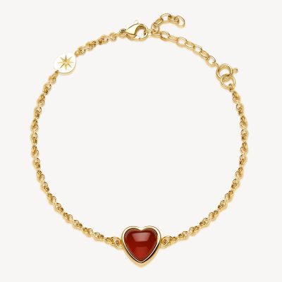 Brosway Bracciale Acciaio Gold Cuore Agata Rossa