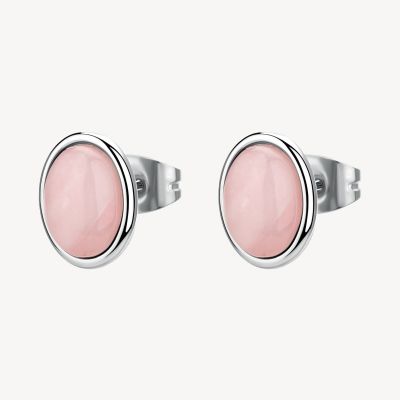 Brosway Orecchini Acciaio con Quarzo Rosa
