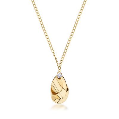 Brosway Collana Acciaio Gold Pendente e Cristallo Bloom