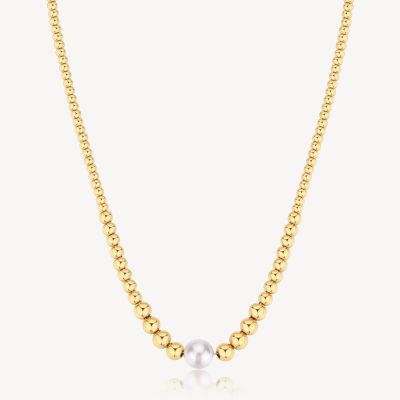 Brosway Collana Acciaio Gold Sfere e Perla Perfect
