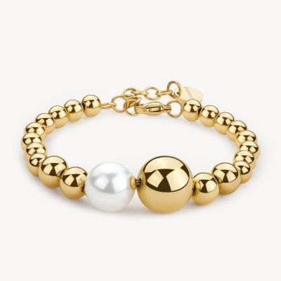 Brosway Bracciale Acciaio Gold con Perla di Conchiglia Perfect
