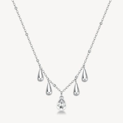 Brosway Collana Acciaio 4 Goccie e Cristallo Perfect