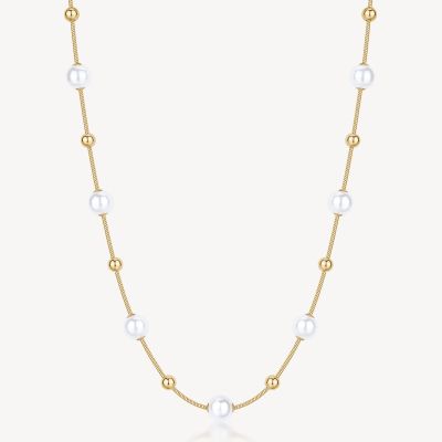 Brosway Collana Acciaio Gold Sfere e Perle Perfect