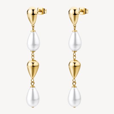 Brosway Orecchini Acciaio Gold Perle e Goccie Perfect
