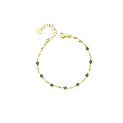Io & Te Bracciale Argento Gold e Malachite