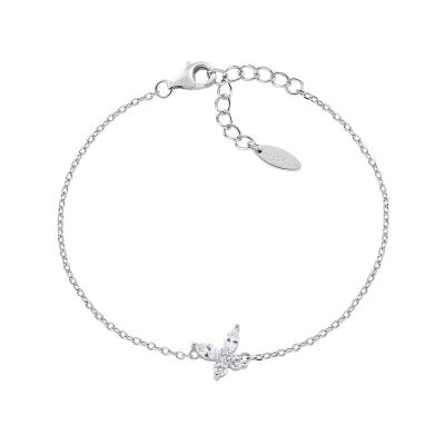 Amen Bracciale Argento Farfalla Zirconi Bianchi