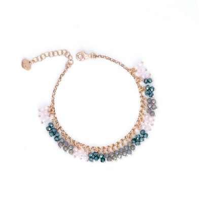 Io & Te Bracciale Argento Rosato Cristalli Multicolor