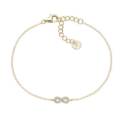 Amen Bracciale Argento Gold Infinito Zirconato