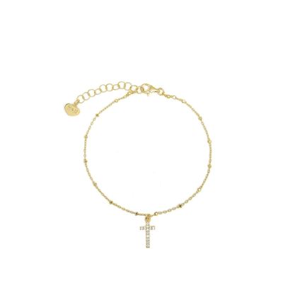 Io & Te Bracciale Argento Dorato con Croce