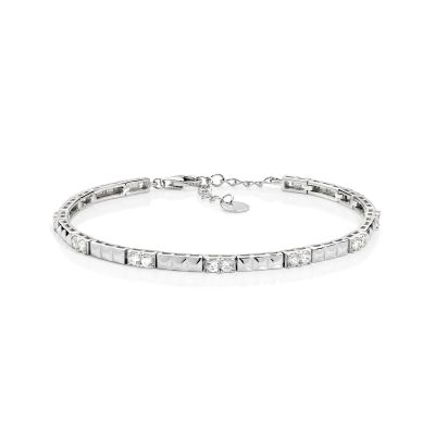 Amen Bracciale Argento Elementi Geometrici e Zirconi