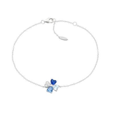 Amen Bracciale Argento Quadricuore Multicolor Blu