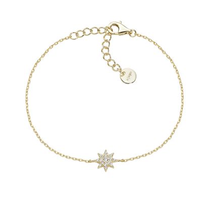 Amen Bracciale Argento Gold Stella Zirconata
