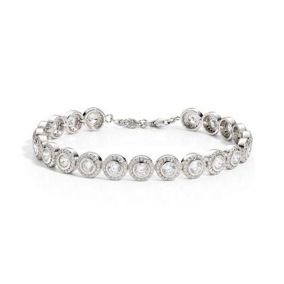 Amen Bracciale Argento Zirconi Bianchi 4 mm