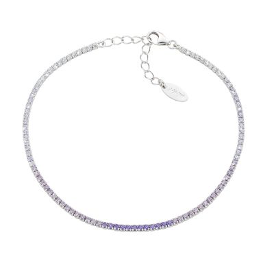 Amen Tennis Argento Zirconi Viola e Bianchi