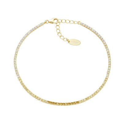 Amen Tennis Argento Gold Zirconi Gialli e Bianchi