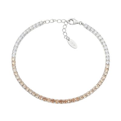 Amen Tennis Argento Zirconi Gialli e Bianchi