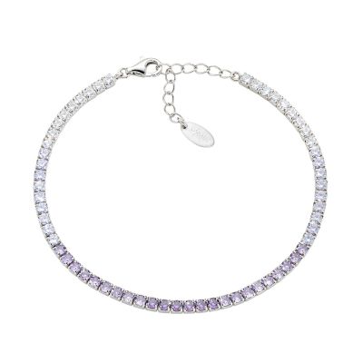 Amen Tennis Argento Zirconi Viola e Bianchi