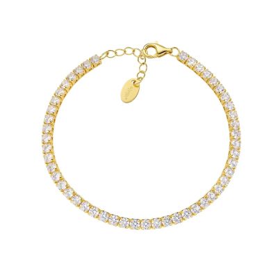 Amen Tennis Argento Gold Cristalli Bianchi