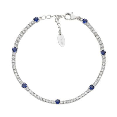 Amen Tennis Argento Zirconi Bianchi e Blu