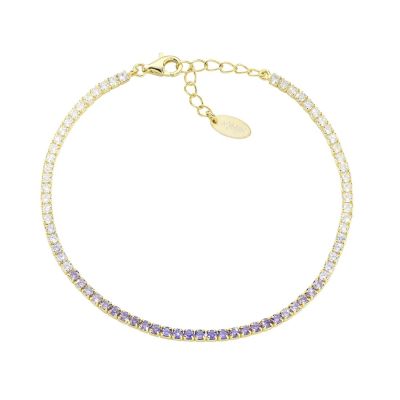 Amen Tennis Argento Gold Cristalli Viola Degradè