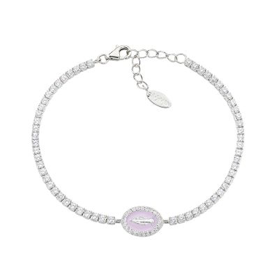 Amen Tennis Argento Madonnina Rosa e Zirconi