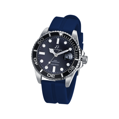 Luca Barra Orologio Solo Tempo Acciaio e Silicone Blu