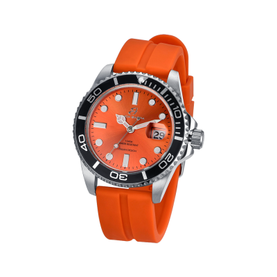 Luca Barra Orologio Solo Tempo Acciaio e Silicone Arancione