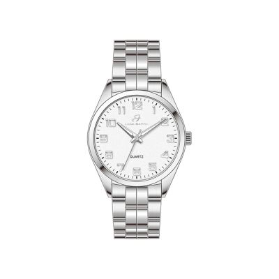 Luca Barra Orologio Acciaio Solo Tempo Quadrante Bianco