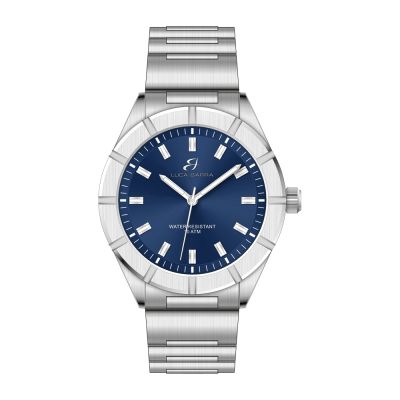 Luca Barra Orologio Solo Tempo Acciaio Quadrante Blu