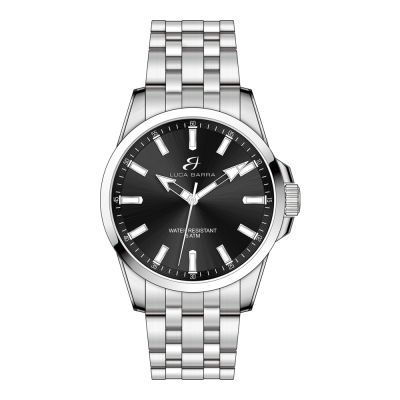 Luca Barra Orologio Solo Tempo Acciaio Quadrante Nero