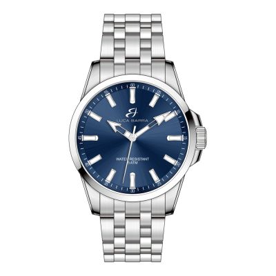 Luca Barra Orologio Solo Tempo Acciaio Quadrante Blu