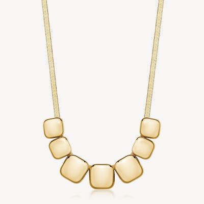 Brosway Collana Snake Acciaio Gold Elementi Quadrati Muse