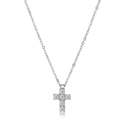 Brosway Collana Acciaio Croce Zirconi Bianchi Avantgarde