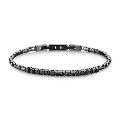 Brosway Bracciale Acciaio Rutenio Zirconi Neri Avantgarde