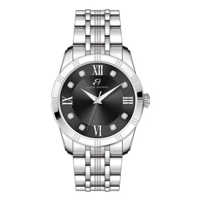 Luca Barra Orologio Solo Tempo Acciaio Quadrante Nero