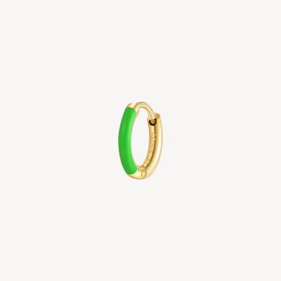 Brosway Orecchino Cerchio Gold Acciaio Smalto Verde Symphonia