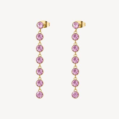 Brosway Orecchini Pendenti Donna Acciaio Gold Cristalli Ametista Symphonia