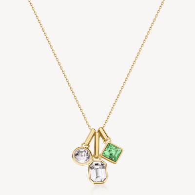 Brosway Collana Acciaio Gold 3 Cristalli Multicolor Symphonia