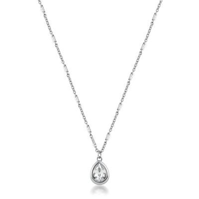 Brosway Collana Acciaio Cristallo Bianco Symphonia