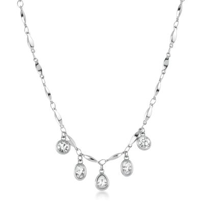 Brosway Collana Acciaio Cristalli Bianchi Symphonia