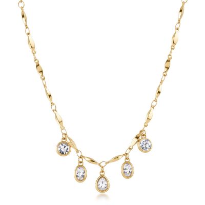 Brosway Collana Acciaio Gold Cristalli Bianchi Symphonia