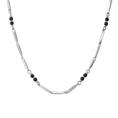 Luca Barra Collana Acciaio Pietre Agata