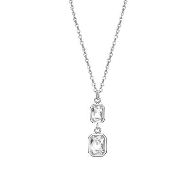 Luca Barra Collana Acciaio Cristalli Bianchi